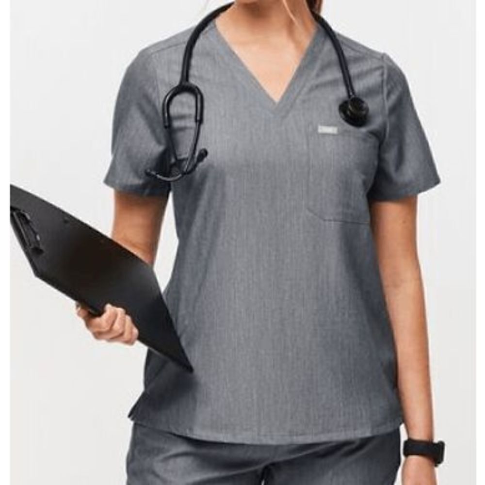 Figs Casma‎ One-Pocket Scrub Top V-Neck Short Sleeves, Size XXS